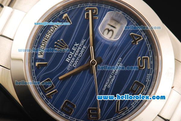 Rolex Day-Date II Rolex 3156 Automatic Movement Full Steel with Blue Dial and Arabic Numerals - Click Image to Close